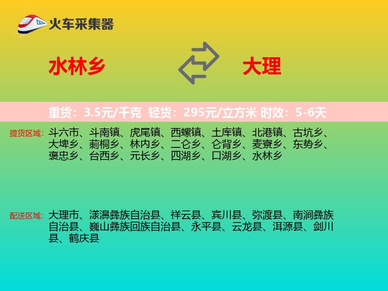 水林乡到大理物流专线