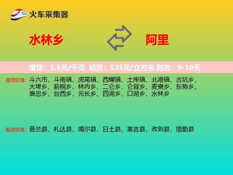 水林乡到阿里物流专线