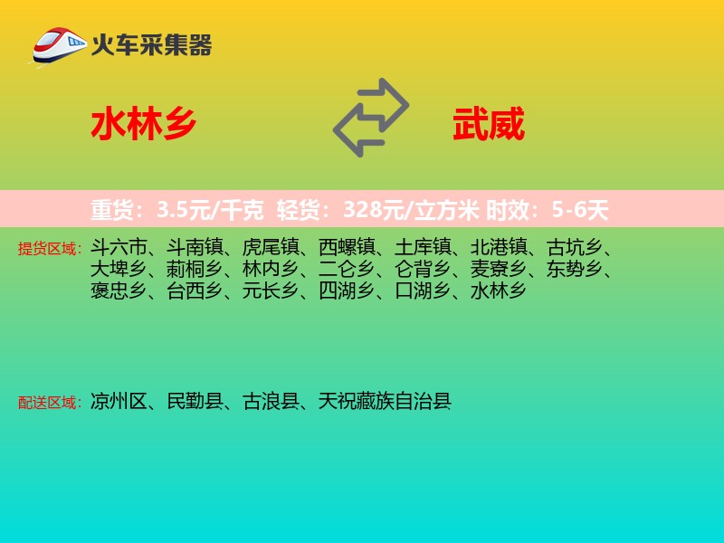 水林乡到武威物流专线