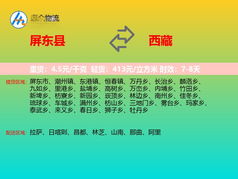屏东县到西藏轿车托运