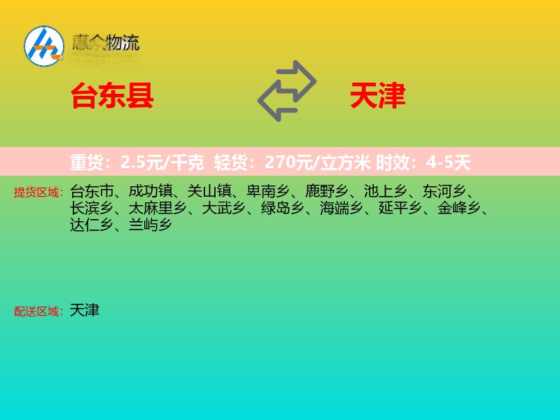 台东县到天津长途搬家