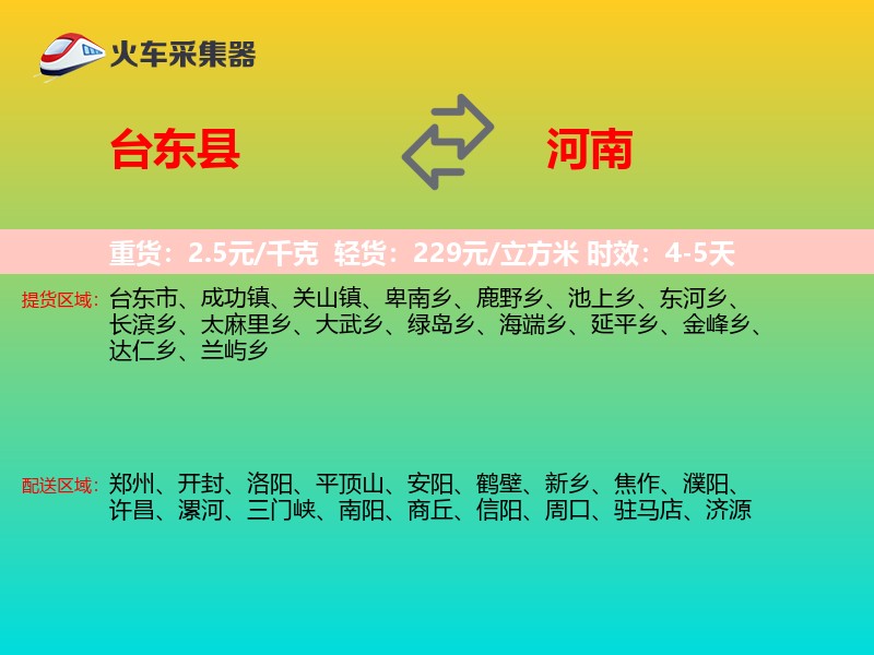 台东县到河南轿车托运