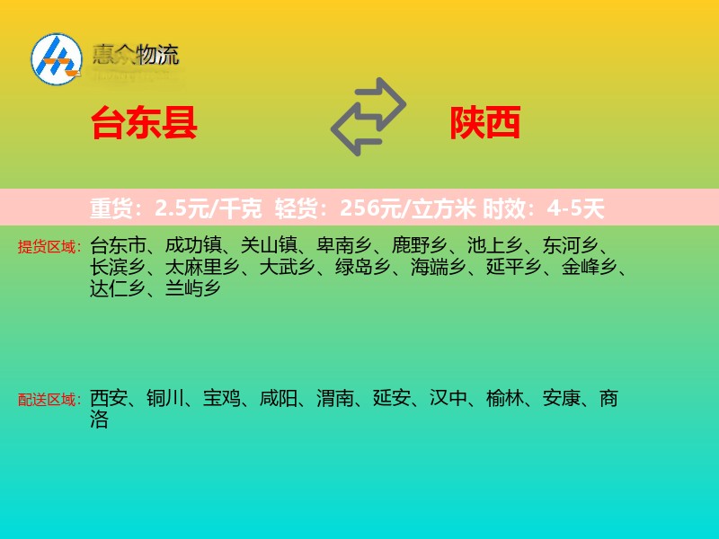 台东县到陕西长途搬家