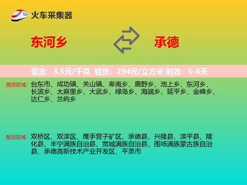 东河乡到承德物流专线