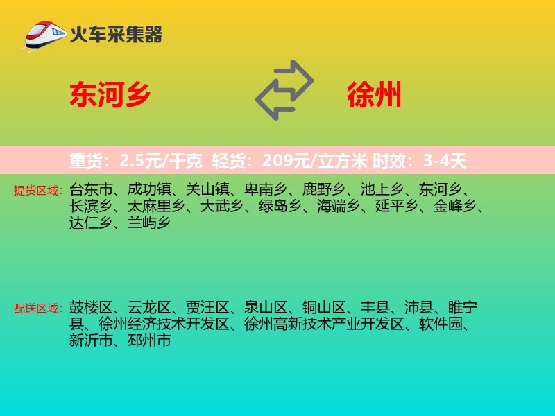 东河乡到徐州物流专线