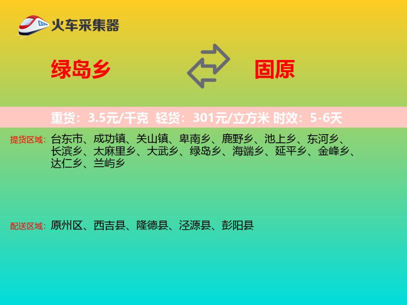 绿岛乡到固原物流专线