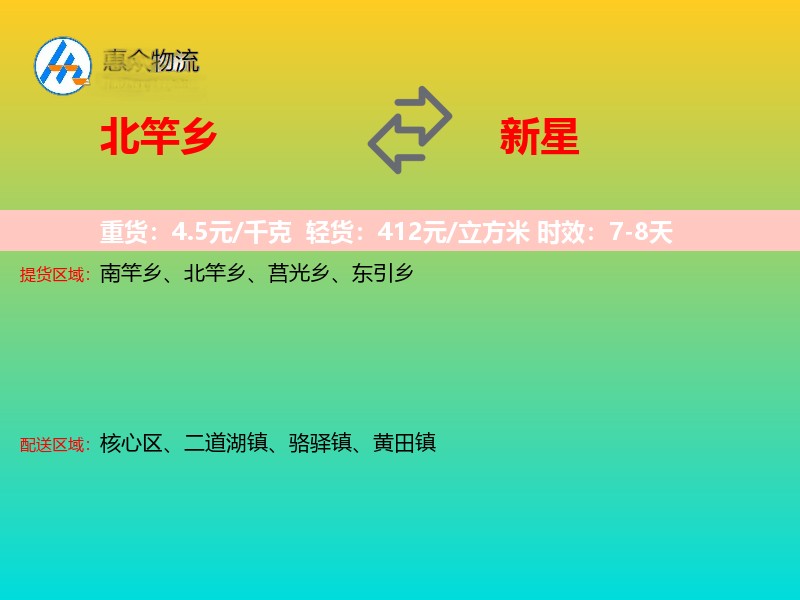 北竿乡到新星物流专线