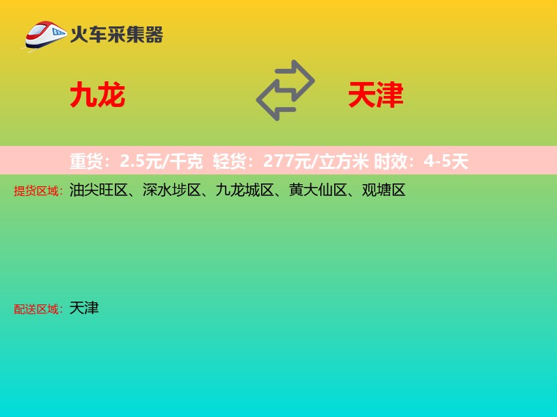 九龙到天津轿车托运