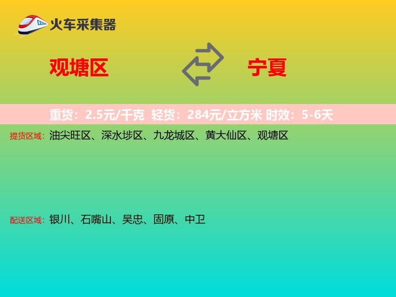 观塘区到宁夏长途搬家
