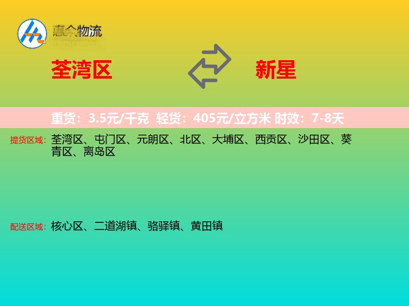 荃湾区到新星物流专线