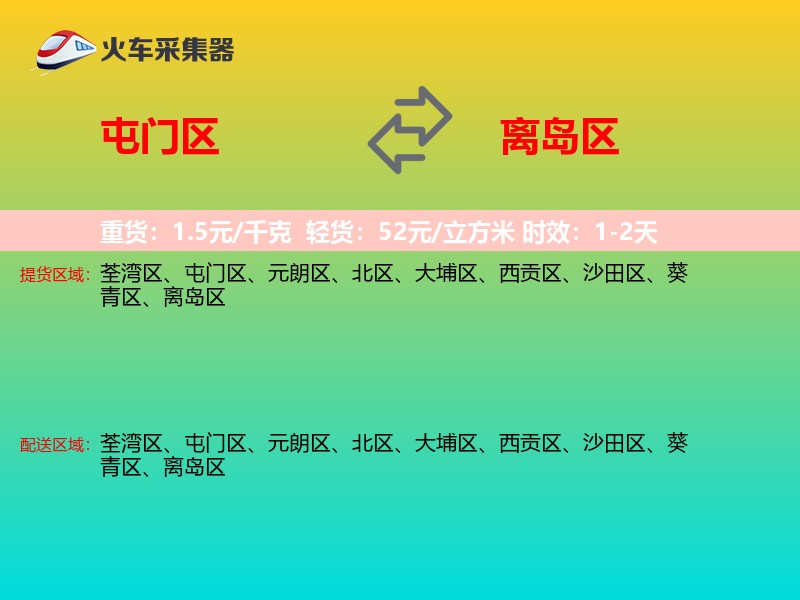 屯门区到离岛区物流专线