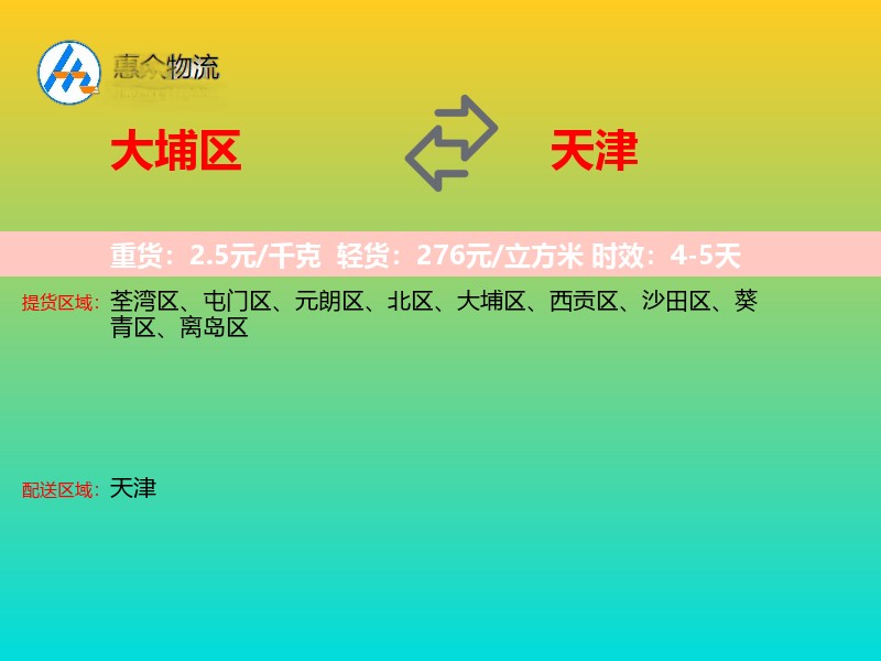 大埔区到天津长途搬家