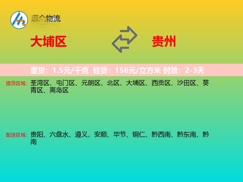 大埔区到贵州长途搬家