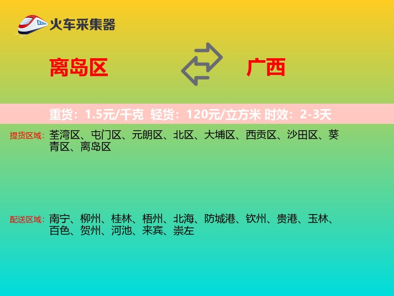 离岛区到广西物流专线
