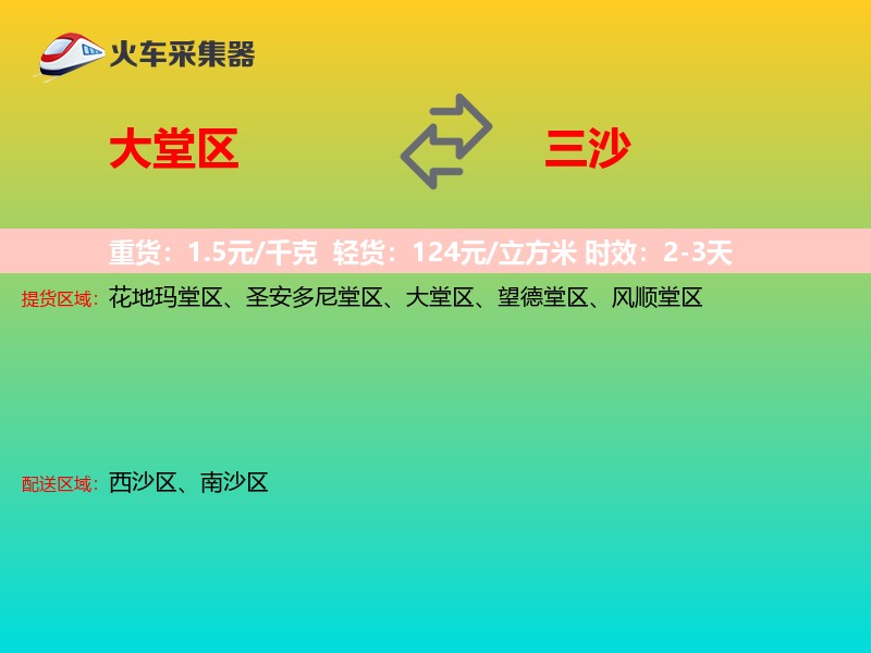 大堂区到三沙物流专线