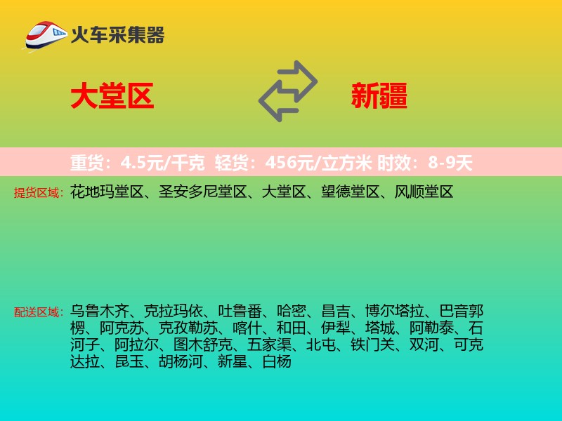 大堂区到新疆轿车托运