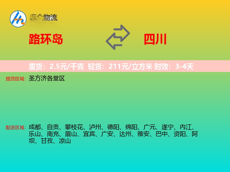路环岛到四川轿车托运